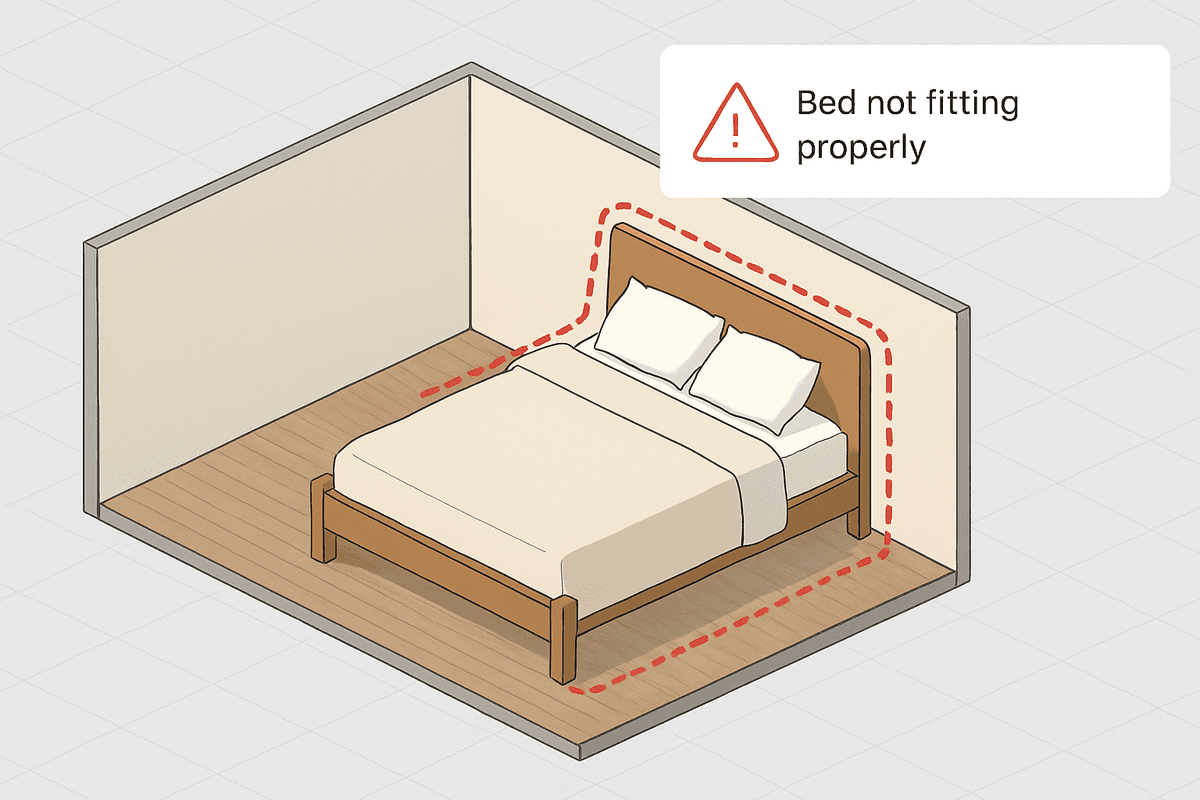 3D Room Layout with Furniture Fit Issues